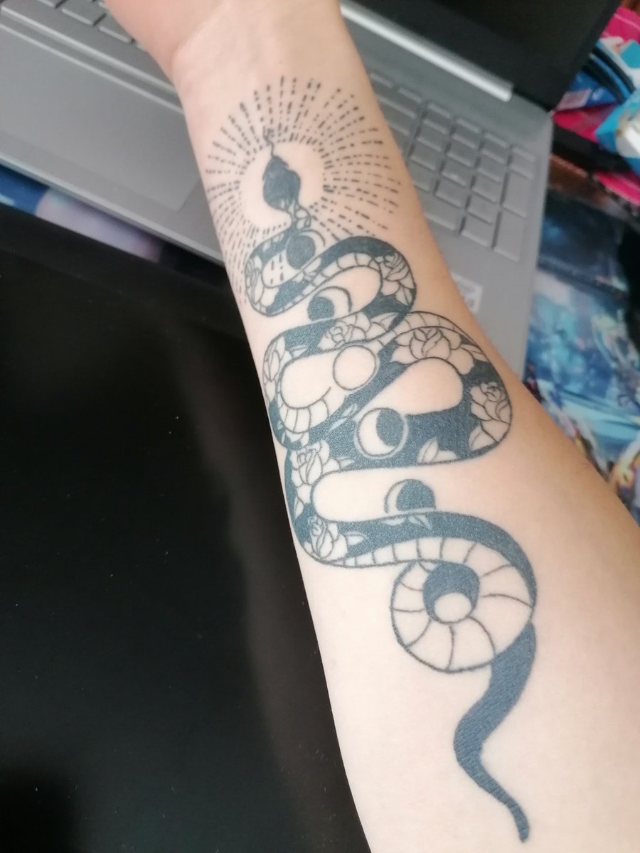 It represents the way I see life, there are constant changes but you must maintain your essence despite the fact that there are better phases than others, at the end everything just makes you stronger. 

And other things 🐍🥀