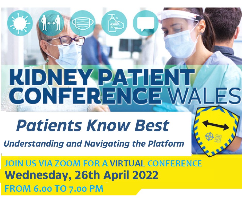 The next Kidney Patient Online Conference will be on

Wednesday, 26 April between 6.00 and 7.00 pm.
topic: Patients Know Best.

Click on the link below to book your place.
Register here bit.ly/41KORXl