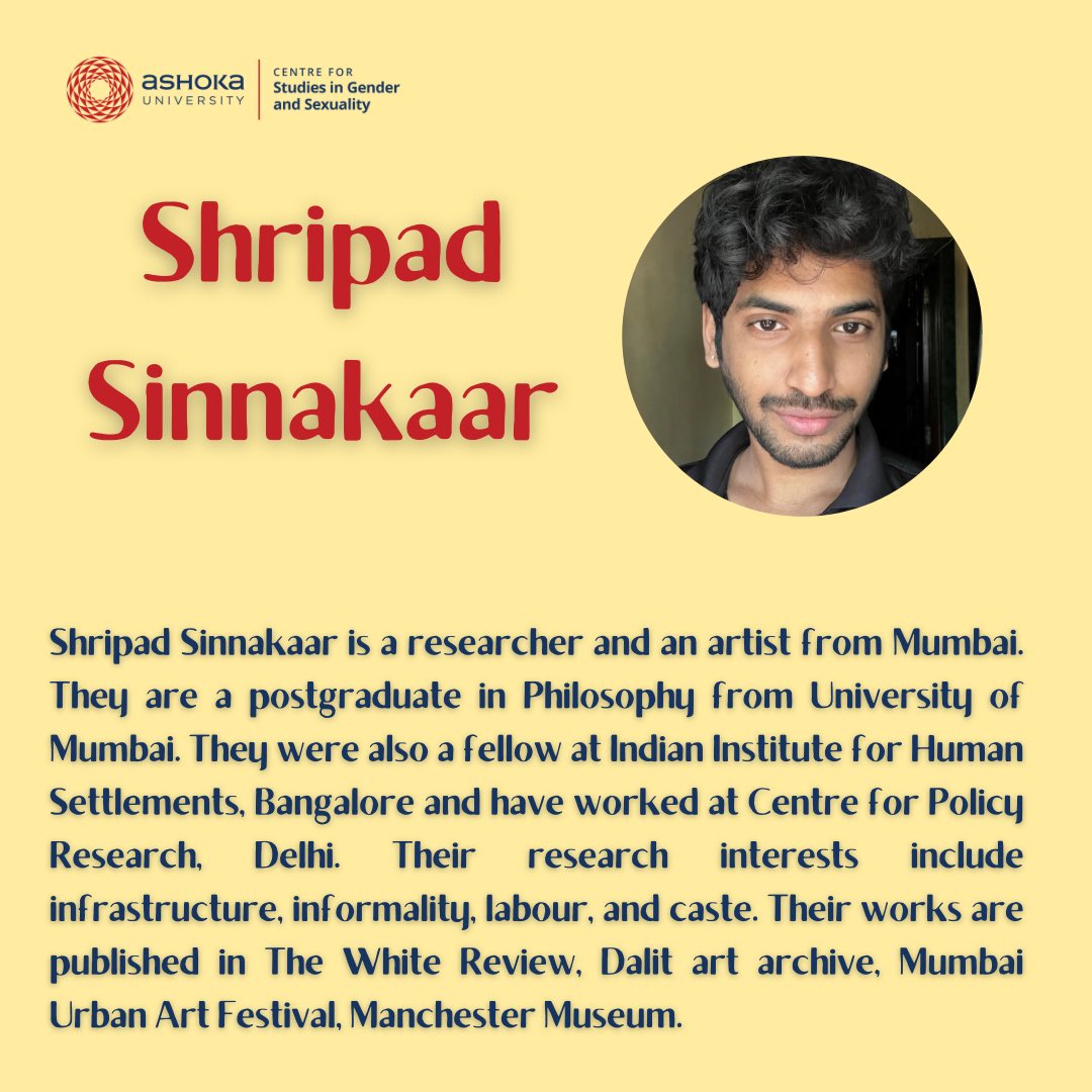 CSGS_Ashoka's tweet image. Introducing our brilliant TAARIF fellows!
CSGS has launched a research fellowship  for emerging trans* scholars in India. Named Transformative Arts and Research Initiatives (TAARIF), it aims to advance cutting-edge academic work in the field of gender and sexuality. 
#csgs