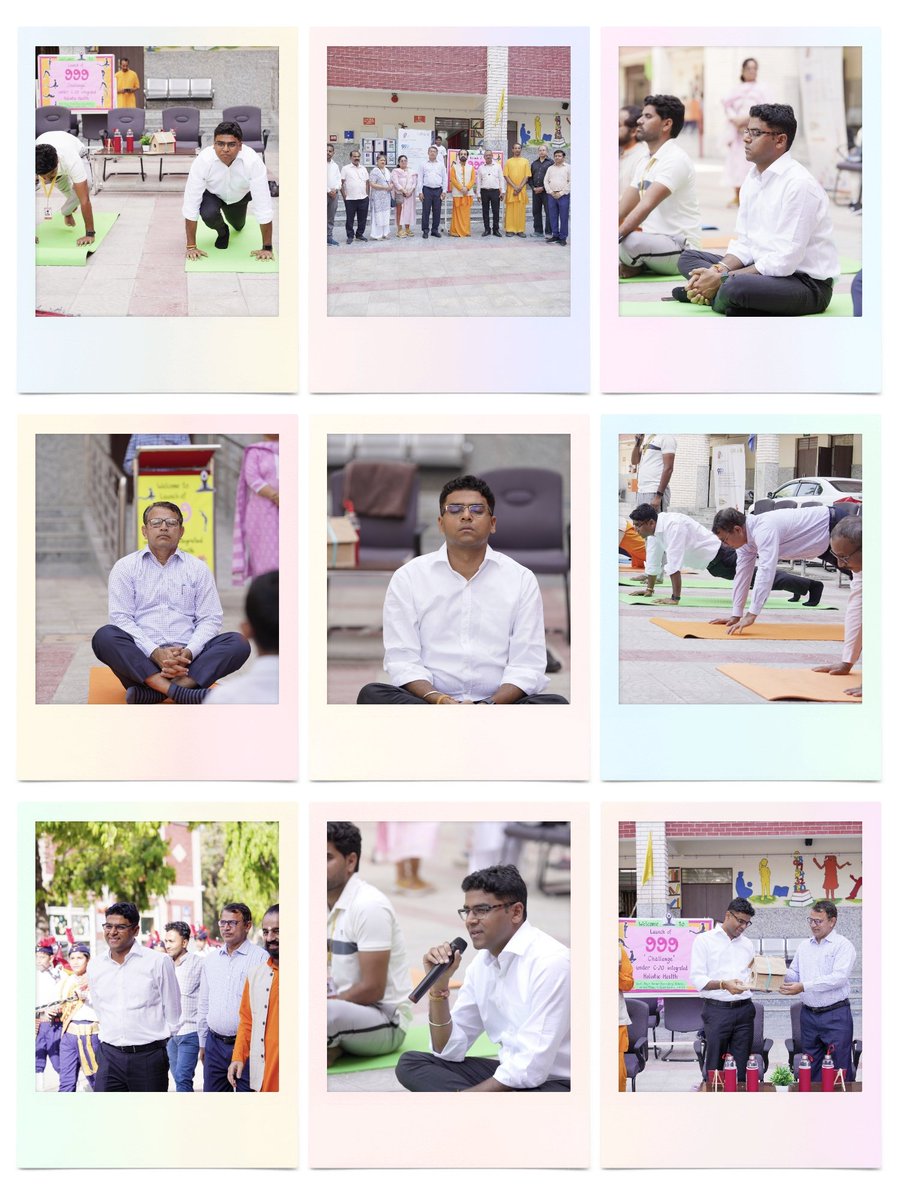 GbsssVarunMarg's tweet photo. 999 Challenge Surya Namaskar (C20 Integrated Holistic Health) Launched by Honarable Director (Education) Sh Himanshu Gupta Sir, 999 challenge team lead by Sh Mokshamrita and Worthy DDE (SE) Sh S C Meena Sir.All distinguished guests ,GBSSS Varun Marg students staff participated. https://t.co/f9KYCukTKW
