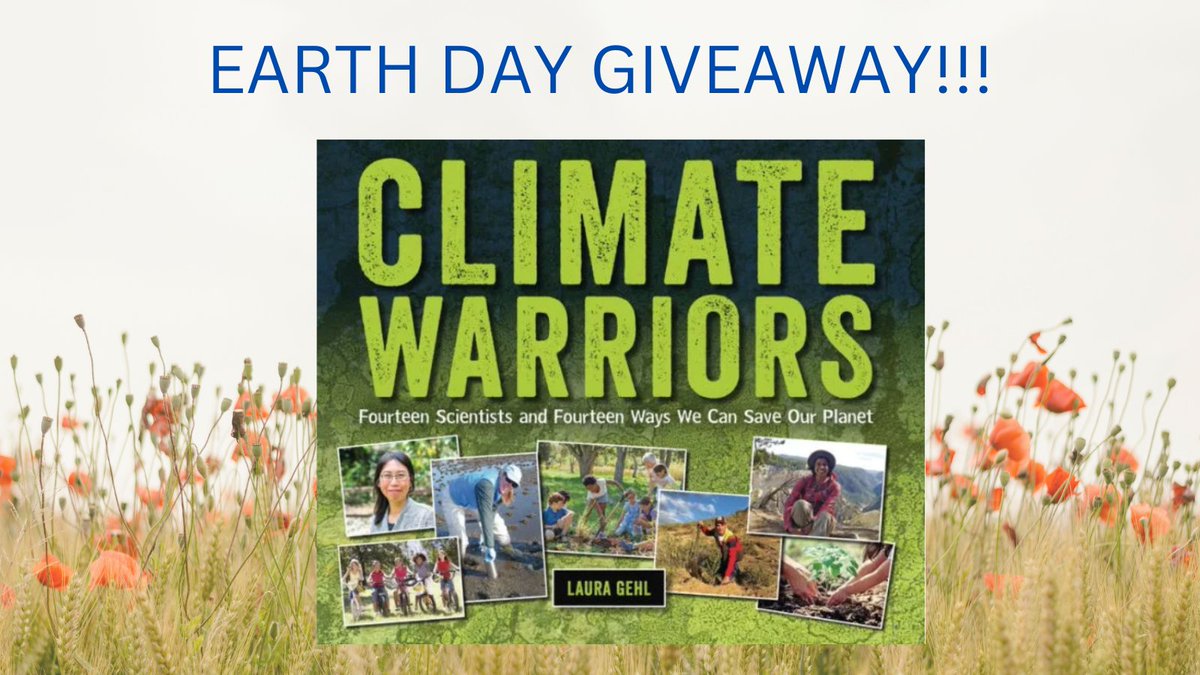 In honor of Earth Day, I'm giving away a copy of hopeful, inspiring CLIMATE WARRIORS (MG NF for ages 8-14)! Follow/RT by 4/20 to enter, US only. Extra entry for educators/librarians. Tag a friend and your friend is entered too. If I get 100+ entries, I will give away 3 copies!