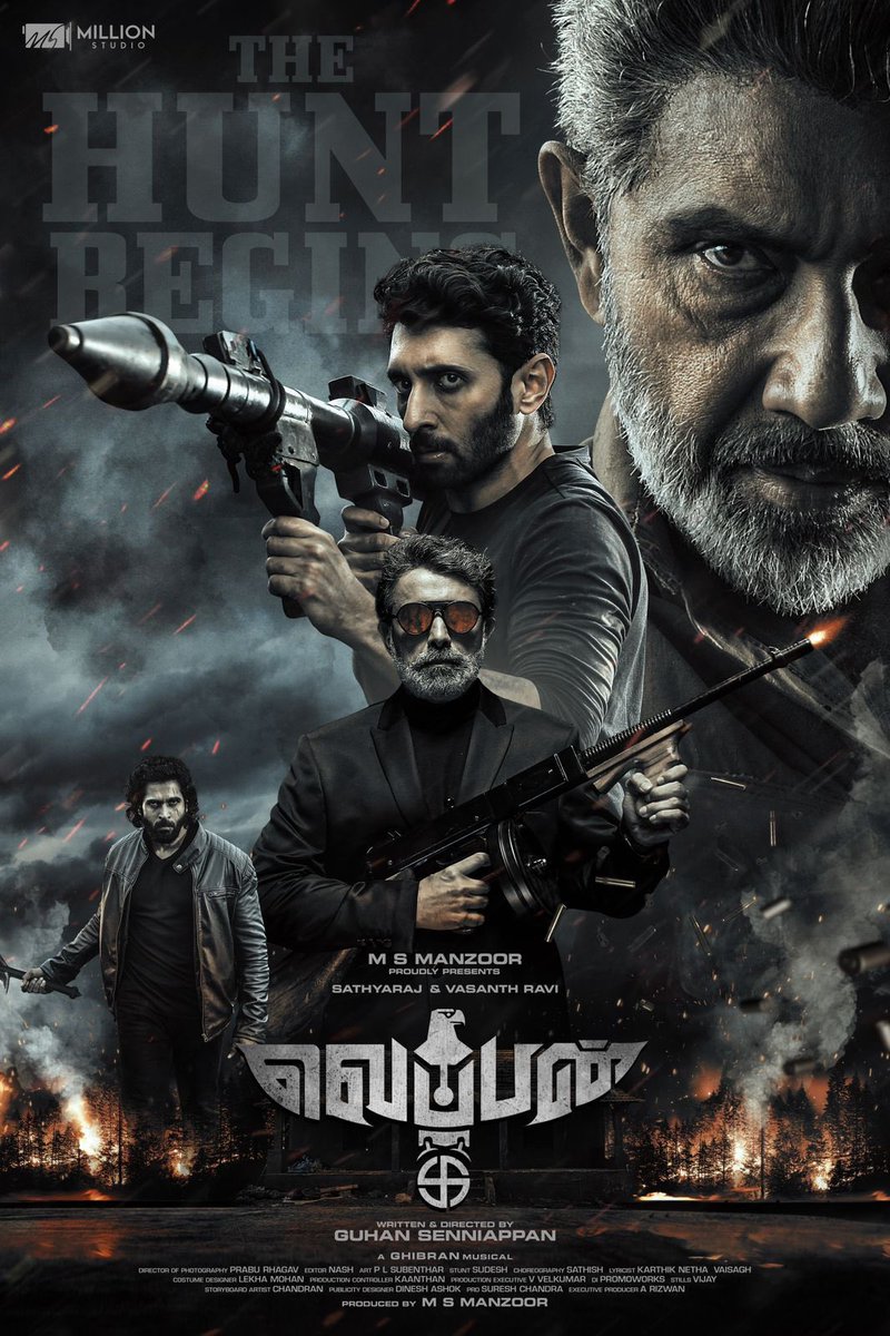 #WEAPON : #VasanthRavi BirthDay Special Poster🤙🏾🔥
Vasanth Ravi As AGNI⚡

Stars : Vasanth Ravi - Sathyaraj - Rajeev Menon - Tanya Hope 
Music : Ghibran (Thunivu) 
Direction : GuhanSenniappan(Sawaari)

A SUPERHUMAN Saga.