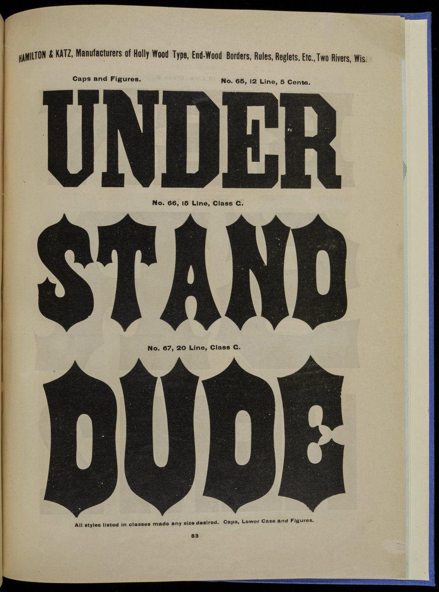 NewberryLibrary's tweet image. You can call us Dude. Or His Dudeness, Duder, or El Duderino if you&apos;re not into the whole brevity thing.

[From an 1884 type specimen book courtesy of the immortal Hamilton Manufacturing Co. Wing folio Z 40583 .3823] #TypeTuesday