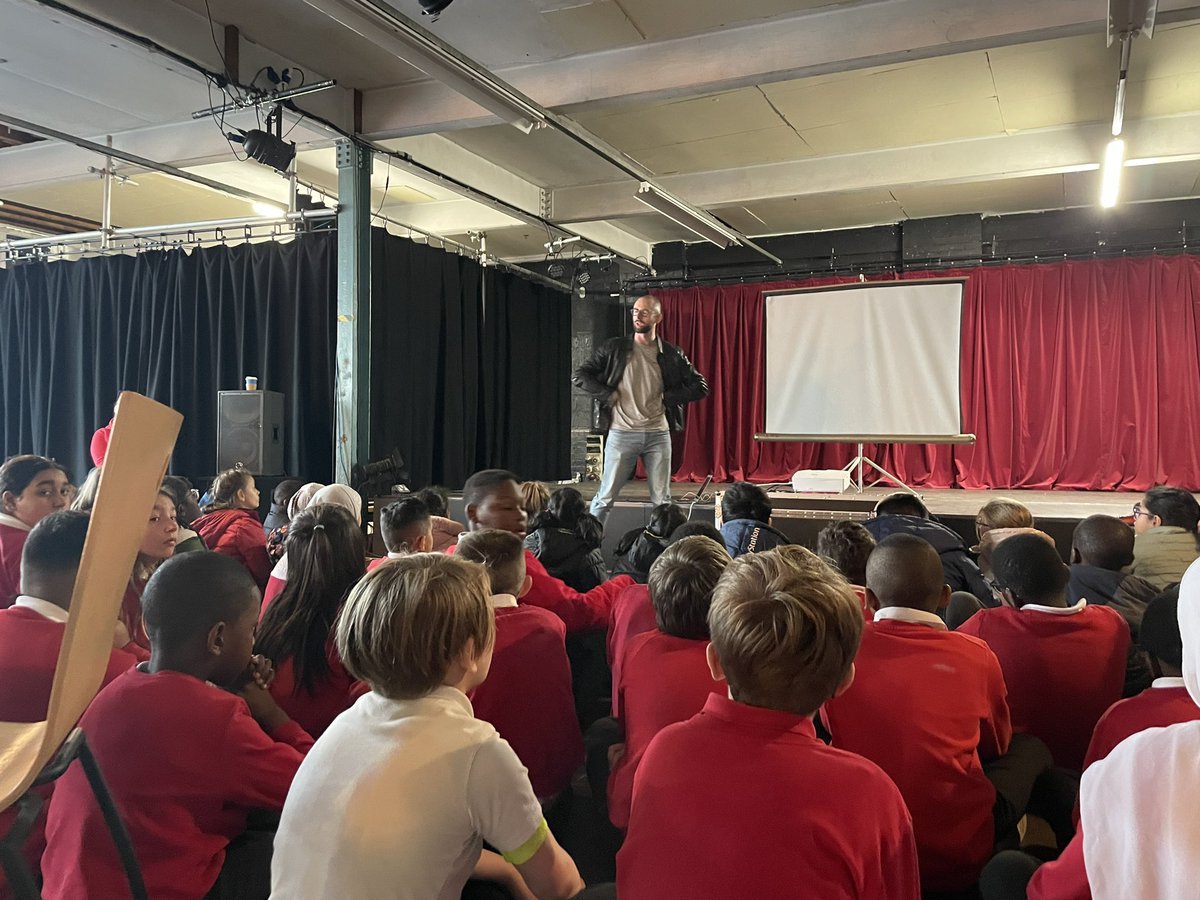 Adam from <a href="/manc_collective/">Manchester Collective</a> leads the very first workshop of singing with half of our cast of 180 <a href="/IngramRoad/">Ingram Road Primary</a> pupils. We perform Noah’s Flood in July. But you can get involved with workshops in the coming weeks. Get involved pals.