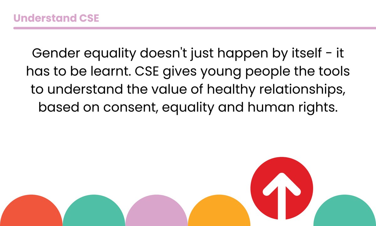 Comprehensive Sexuality Education (#CSE) is a powerful tool for promoting gender equality and preventing violence and discrimination. Let's support its implementation and ensure all young people have access to the education they need to succeed.