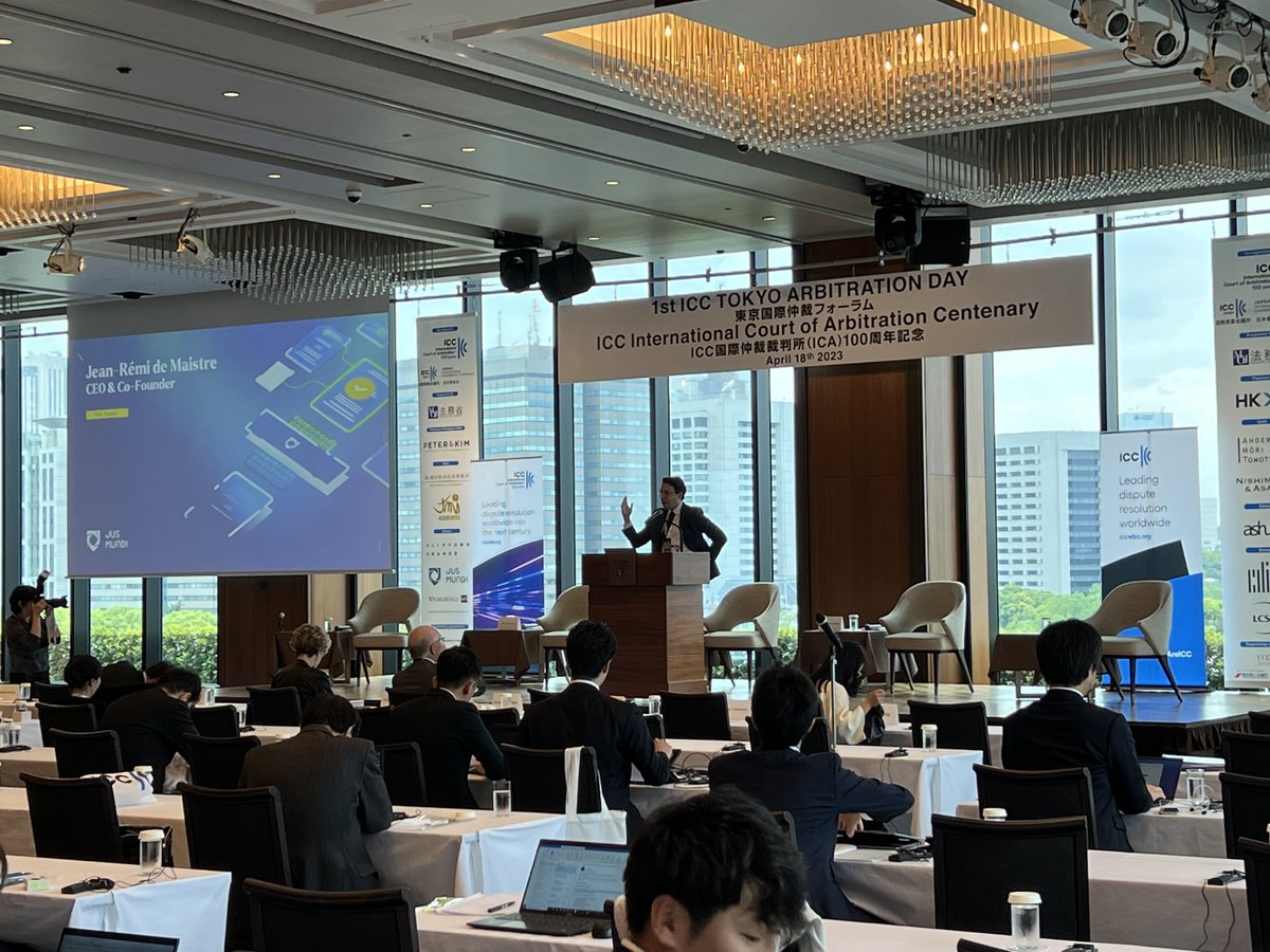 JusMundi_com's tweet photo. Our CEO, @JR_deMaistre, is attending @ICC_arbitration's #ICCTokyo Arbitration Day. Connecting with +200 participants, he shared the wealth of knowledge available in ICC's #DisputeResolution Library. Start exploring for yourself today ⤵ 

📚 https://t.co/Mwqs1wk2n9 https://t.co/bxl8I7UmYU