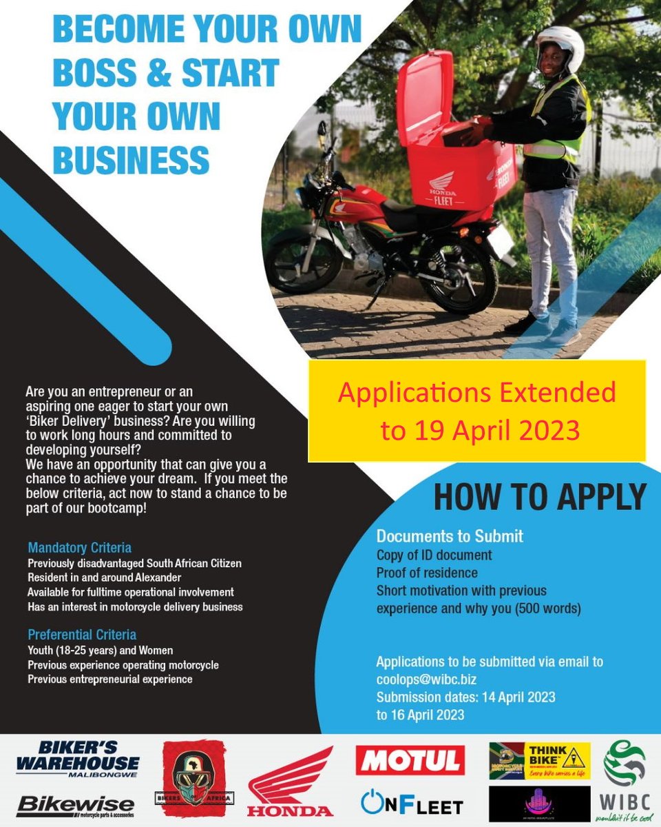 Applications extended till tomorrow 19 April 2023