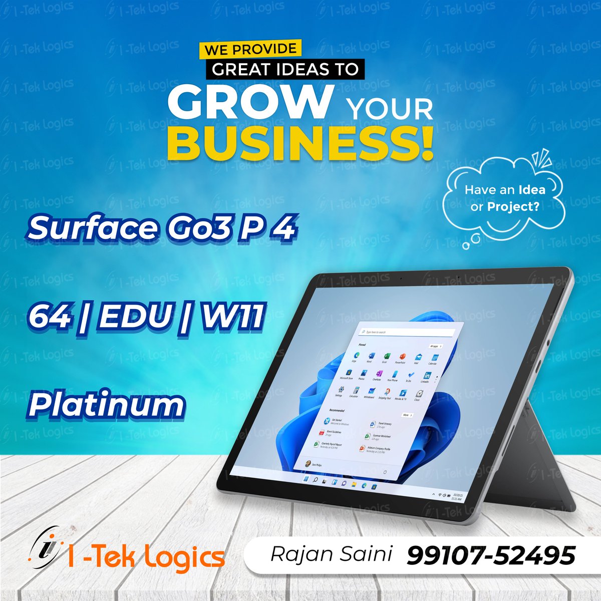 iteklogicspltd's tweet image. #Microsoft #Microsoft_surface #Microsoftsurface_Go3 #iteklogics #iteklogicspvtltd #marketingpost #viralpost #photooftheday #digitalmarketing #graphicsdesigning #follow #like #share #comment #call #whatsapp
For more update call Rajan Saini | rajan@itek.in | 099107 52495