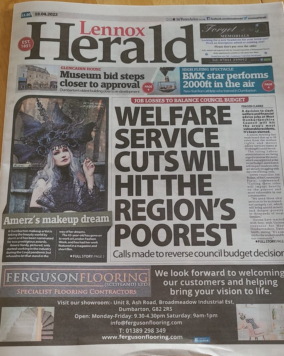 TFTTripper's tweet image. Thank you Fraser at @LennoxHerald for this amazing write-up on Amerz Beauty Basics.

Fingers crossed for Friday! 
Makeup Artist of the Year
Best Bridal Makeup (Individual)
UK Hair and Beauty Awards 

#glasgowmakeupartist #dumbartonmakeupartist
#hairandmakeupuk