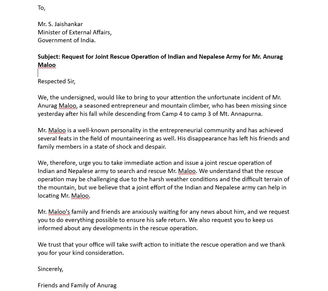 Requesting the concerned authorities to look into this ASAP! We need an immediate rescue operation. We need additional forces. <a href="/PMOIndia/">PMO India</a> <a href="/narendramodi/">Narendra Modi</a>
<a href="/AmitShah/">Amit Shah</a> <a href="/rashtrapatibhvn/">President of India</a> <a href="/DrSJaishankar/">Dr. S. Jaishankar</a>
<a href="/MEAIndia/">Randhir Jaiswal</a> <a href="/tourismgoi/">Ministry of Tourism</a> <a href="/hello_tourismnp/">Tourism Ministry, Nepal [MOCTCA]🇳🇵</a> <a href="/MofaNepal/">MOFA of Nepal 🇳🇵</a>

#BringBackAnurag