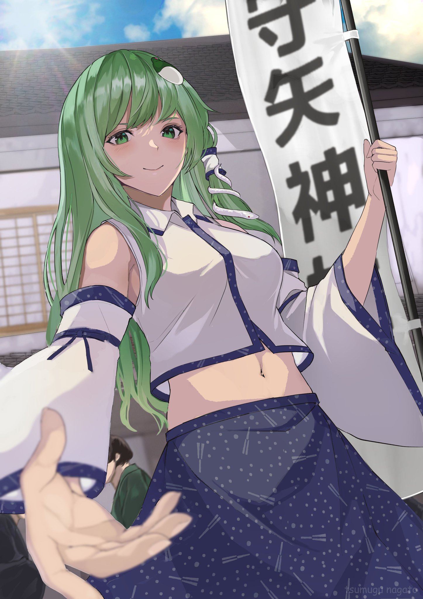 シ*更様 東風谷早苗　東方　シークレット　バスタオル　3450 ウマ娘 D87 シークレット 東風谷早苗/バスタオル/100×50cm - メルカリ