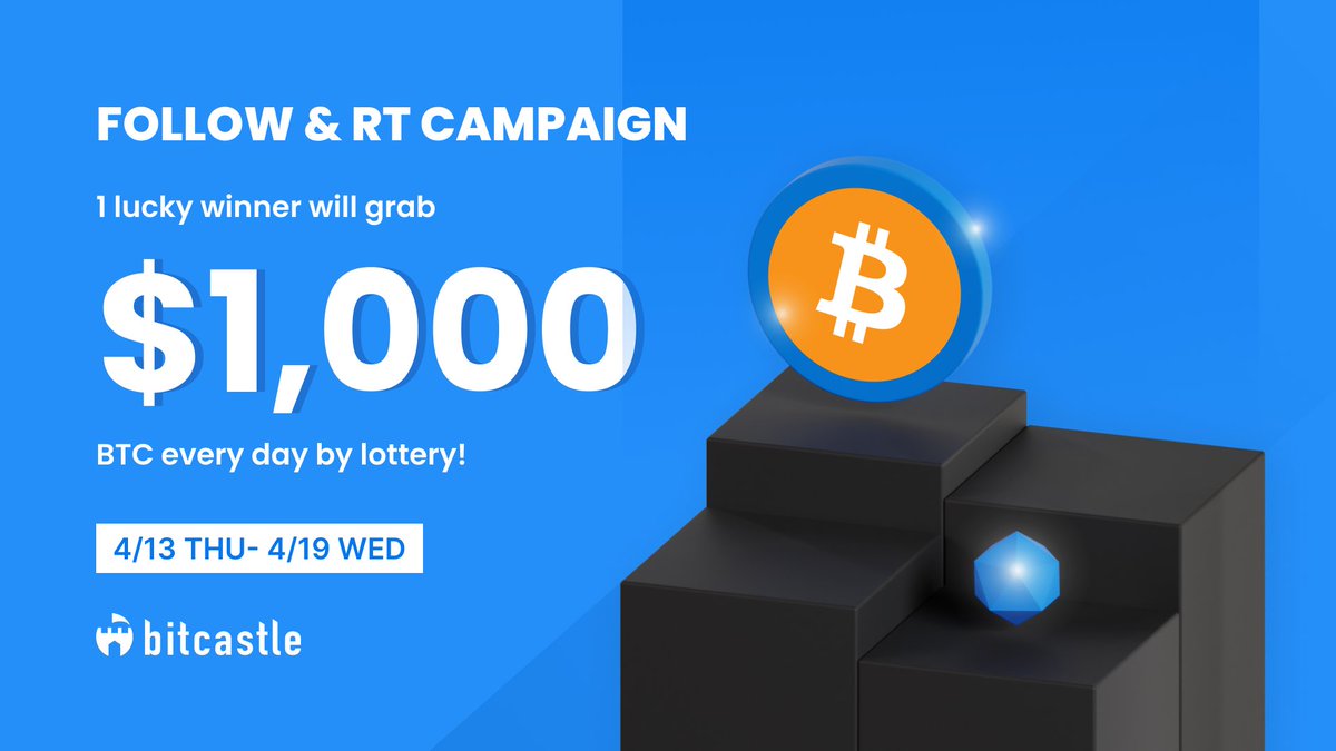 bit_castle's tweet photo. 📅Day6
Follow RT Campaign💙🔁 
／
 🎁1 lucky winner will grab $1000 BTC every day by lottery! 
＼ 
✅Follow us 
🔁RT this post

#Crypto 
#Cryptocurrency 
#Airdrop 
#Airdrops 
#AirdropCrypto 
#Giveaway 
#Giveaways https://t.co/4kL0DMopV7