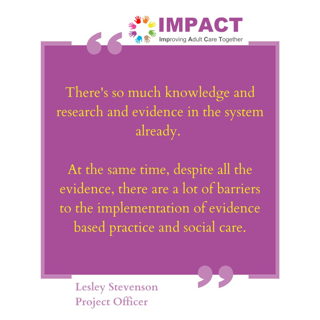 ImpAdultCare's tweet photo. There is so much knowledge and evidence in the system already.
@HSMC_Library work with #IMPACT to help extract and distil this evidence so that it can be implemented in projects, and support our #AskIMPACT service.
#ImprovingAdultCareTogether https://t.co/ChlXtPvABU