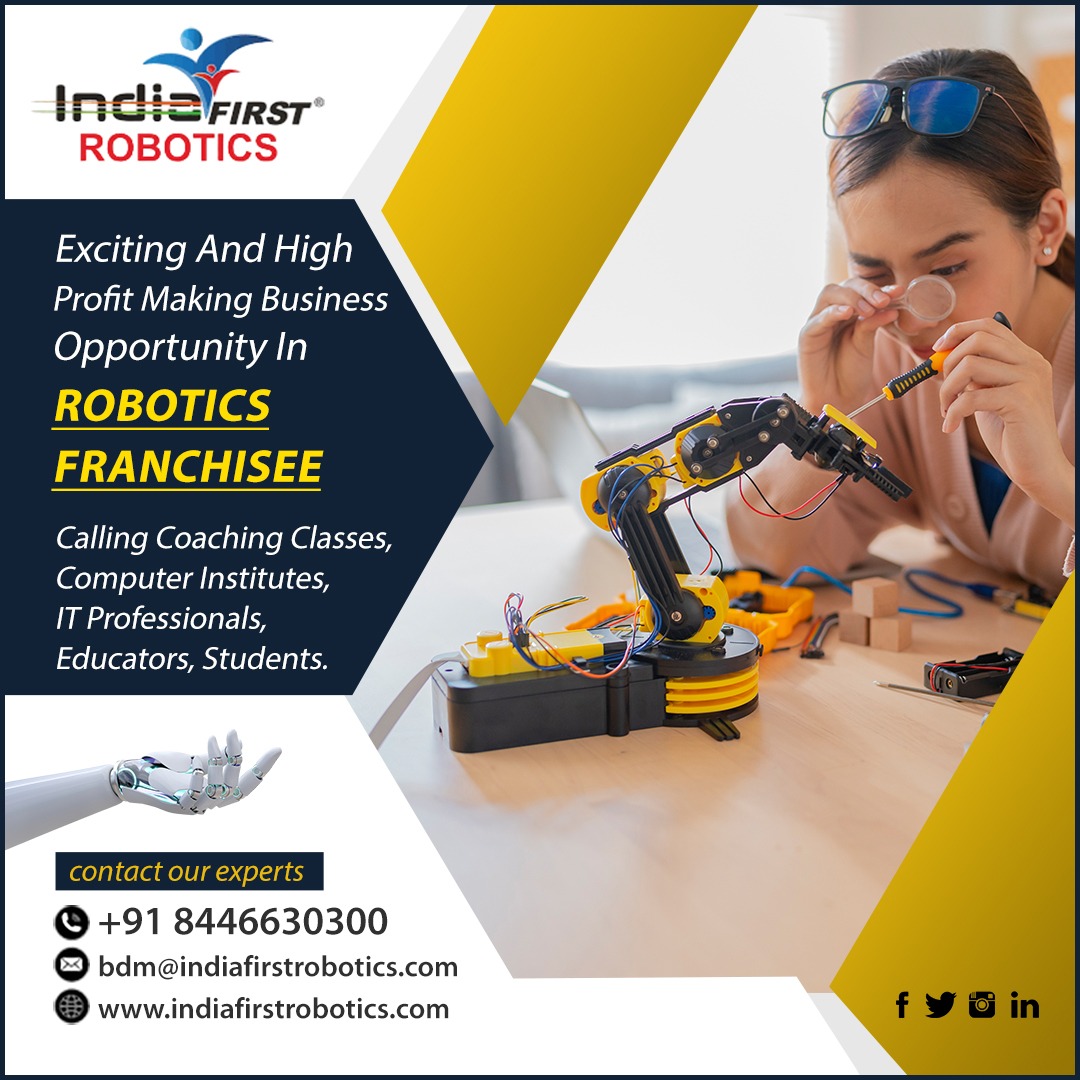 IndiaRobotics's tweet photo. 🤖 Exciting And High Profit Making #Business Opportunity 🏆 In Robotics Franchisee 

✔️ Calling Coaching Classes
✔️ Computer Institutes
✔️ IT Professionals
✔️ Educators
✔️ Students
.
🌐 https://t.co/iTPLeUA5XS
☎ For more Details, Call: +91 8446630300, 844 6767 555
.
.
#robotics https://t.co/lmcfY2zMnJ