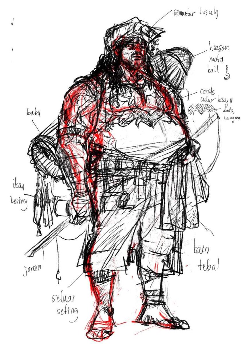 NenekHani's tweet photo. 👀guess who dat👀
Some rough sketches for nirnama 2. I really love the thicc guy, however i gotta remove the fishing pole and the fishtrap tho. Aww bye bye bubu. https://t.co/vKiZzVOxUd