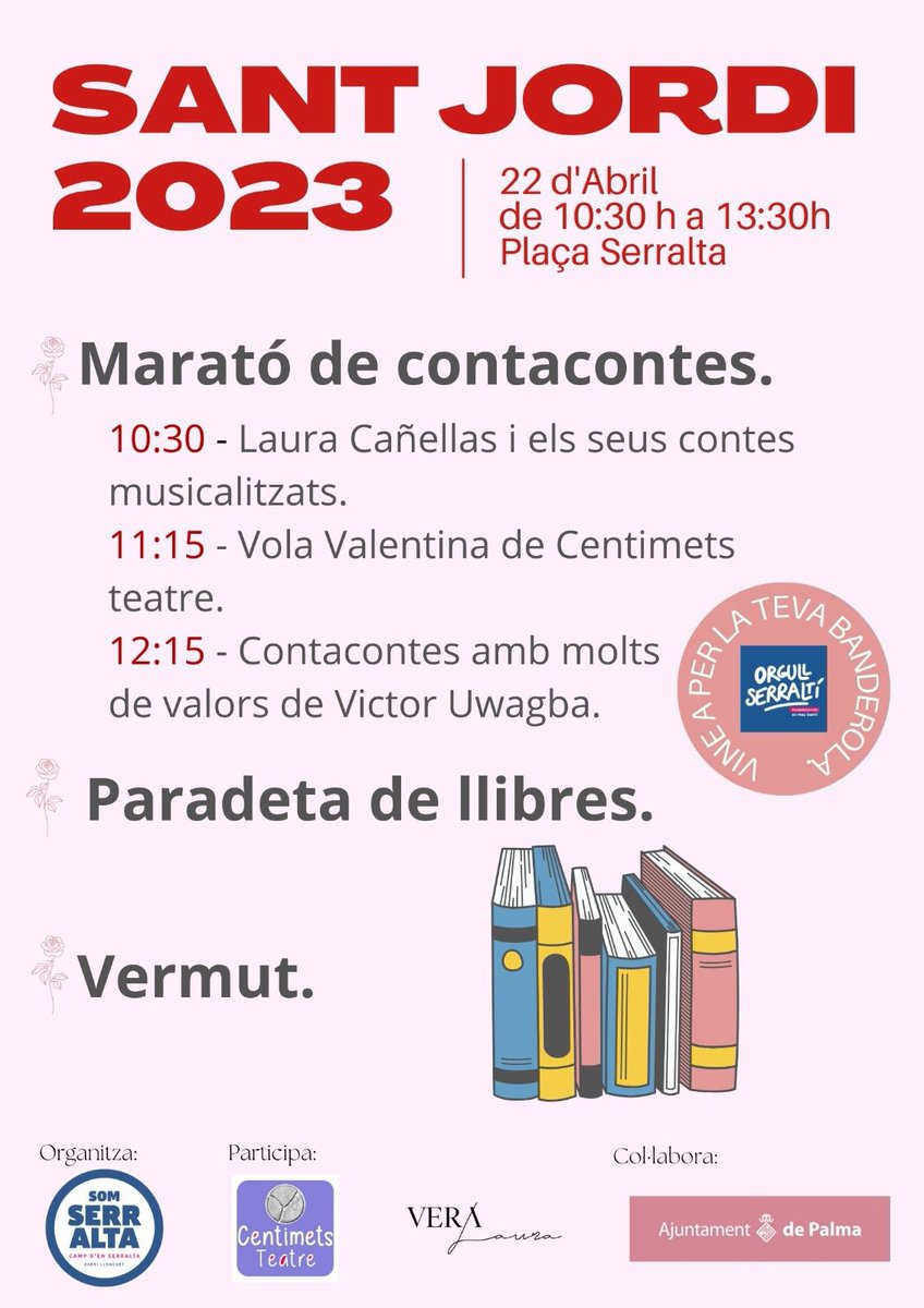 SomSerralta's tweet photo. Les històries dels llibres tenen múltiples vides, només necessiten passar per diferents ulls lectors! 👀📚

Vine a trobar la teva al Sant Jordi serraltí d'aquest dissabte 🌹, t'hi esperam! https://t.co/SnTkkPbTpZ