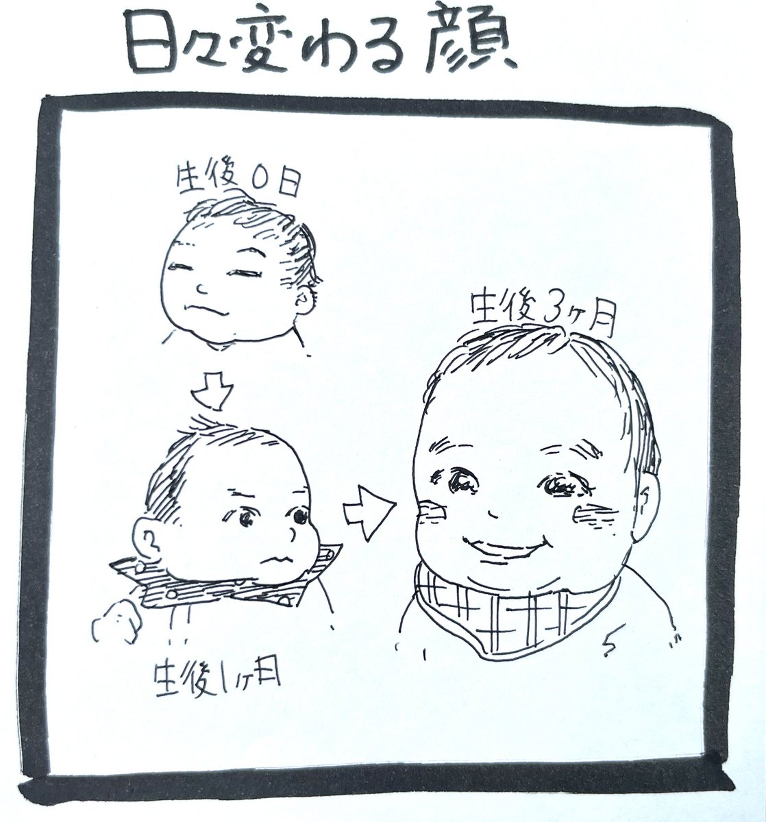 1コマ育児漫画
「日々変わる顔」

#エッセイ漫画
#育児漫画 