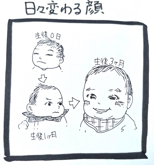1コマ育児漫画
「日々変わる顔」

#エッセイ漫画
#育児漫画 