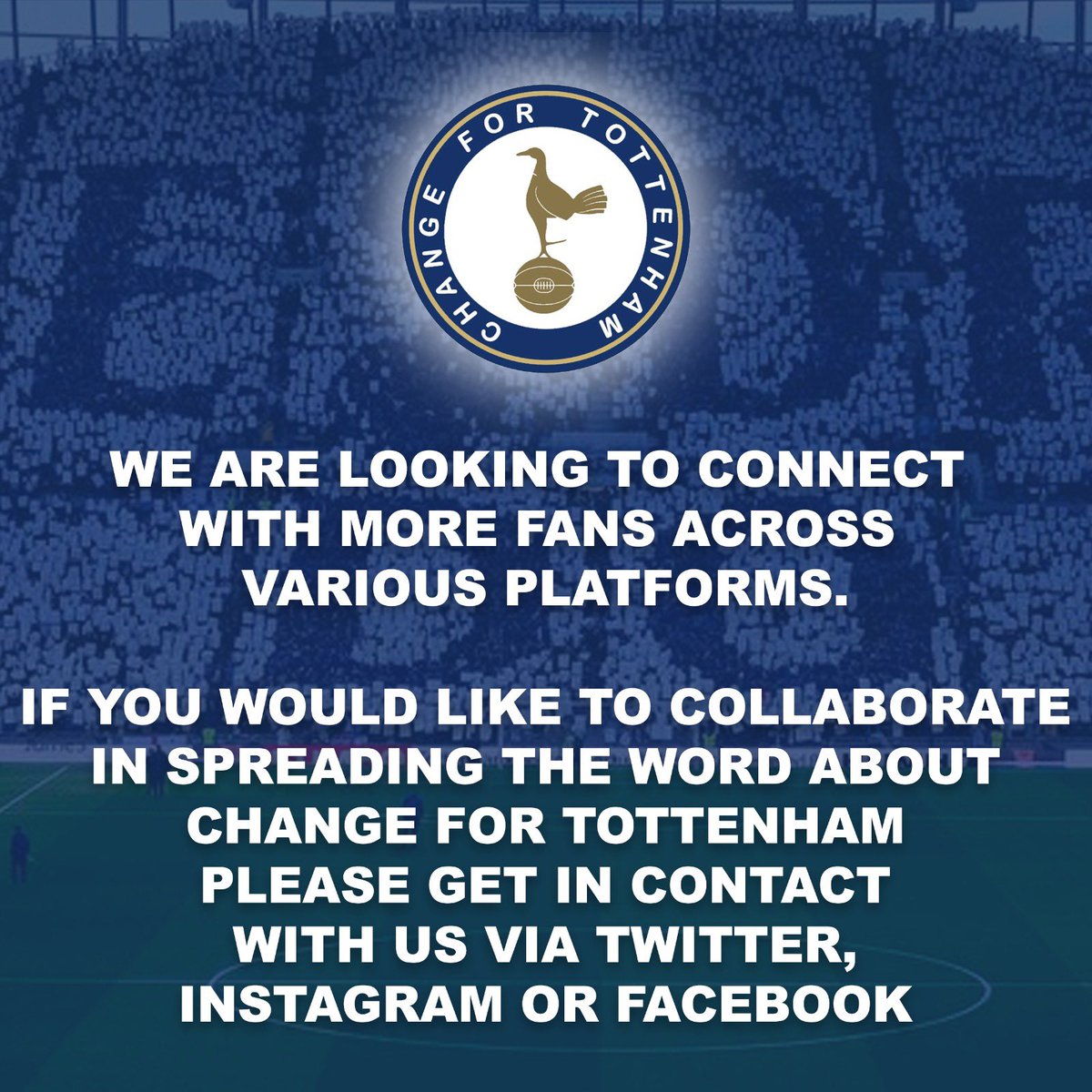 RT @ChangeForSpurs: Please share this to any and every Spurs group you are in! 

#ChangeForTottenham #COYS https://t.co/M23f1Oaddr