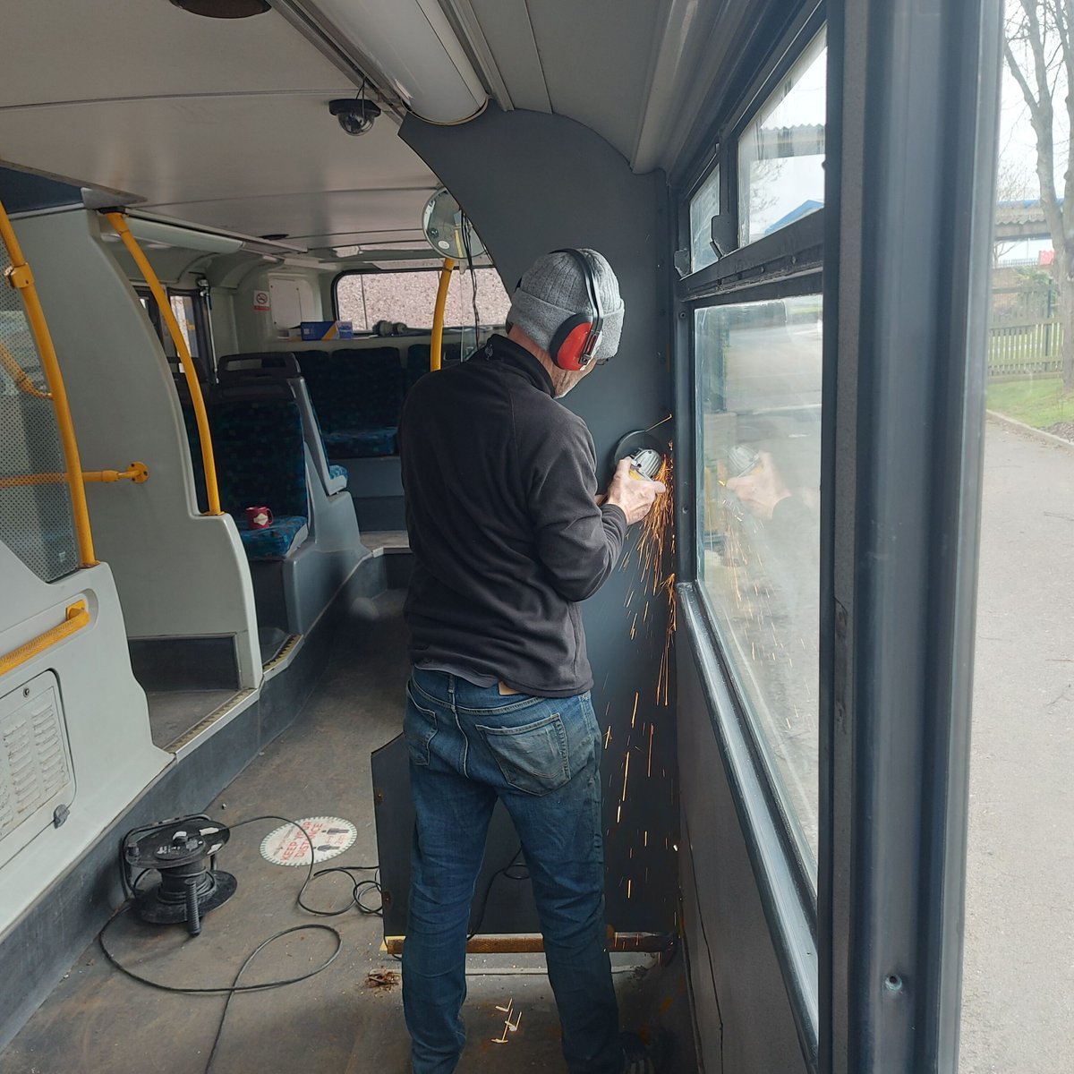 FortisTrust's tweet photo. During the Easter Break, the Site Team have been working hard on a lot of projects.  One of them is the new Bradfields Library Bus!

The team has been removing seats, securing the windows and repairing other fixings.

#SiteManagement #DIY #LibraryBus https://t.co/FkMeobg7eM