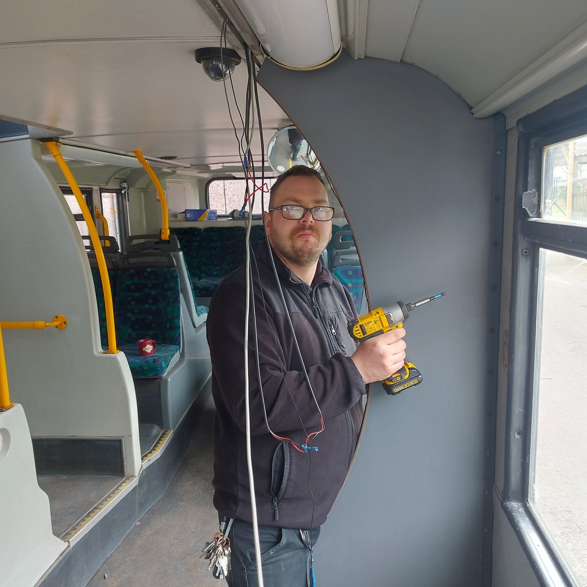 FortisTrust's tweet photo. During the Easter Break, the Site Team have been working hard on a lot of projects.  One of them is the new Bradfields Library Bus!

The team has been removing seats, securing the windows and repairing other fixings.

#SiteManagement #DIY #LibraryBus https://t.co/FkMeobg7eM