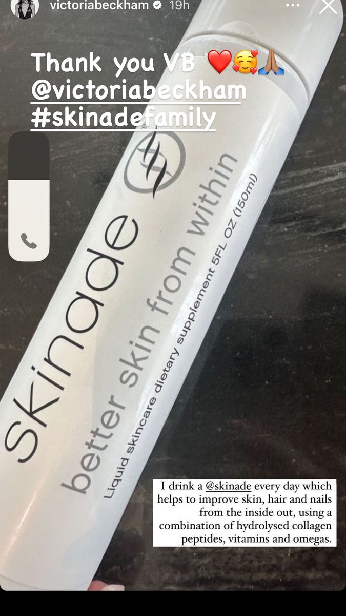 Thank you <a href="/victoriabeckham/">Victoria Beckham</a> for drinking <a href="/Skinade/">skinade</a> 🙏🏽🥰👍🏽🥃❤️❤️❤️