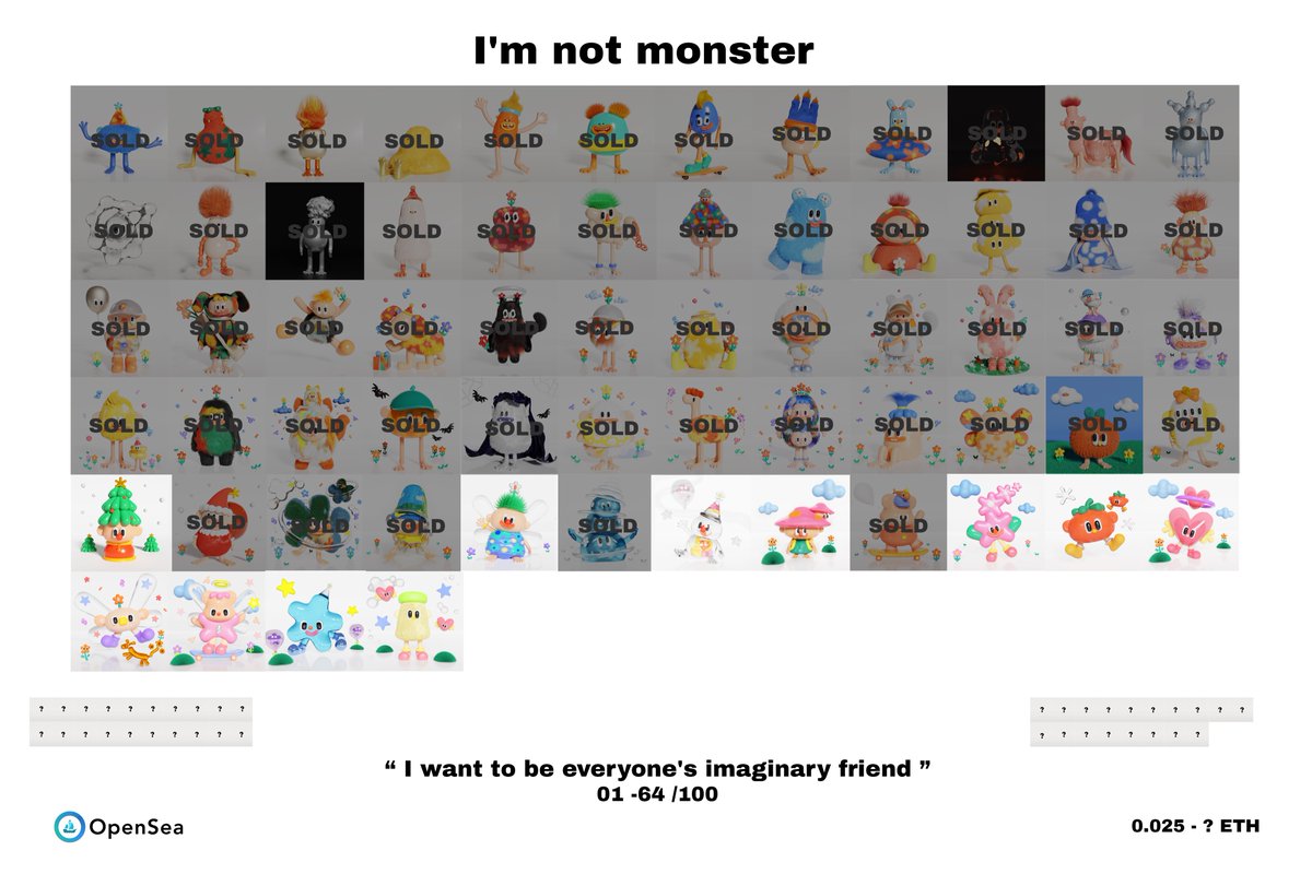 💥Update I'm not monster💥
🌍"Hope you enjoy with BooBoo world "🌍
 🌈Now On :  opensea.io/collection/i-m…

#NFTCommunity #nftcollector #Cryptoart #OpenSeaNFT #opense #NFTTHAILAND #NFTthai