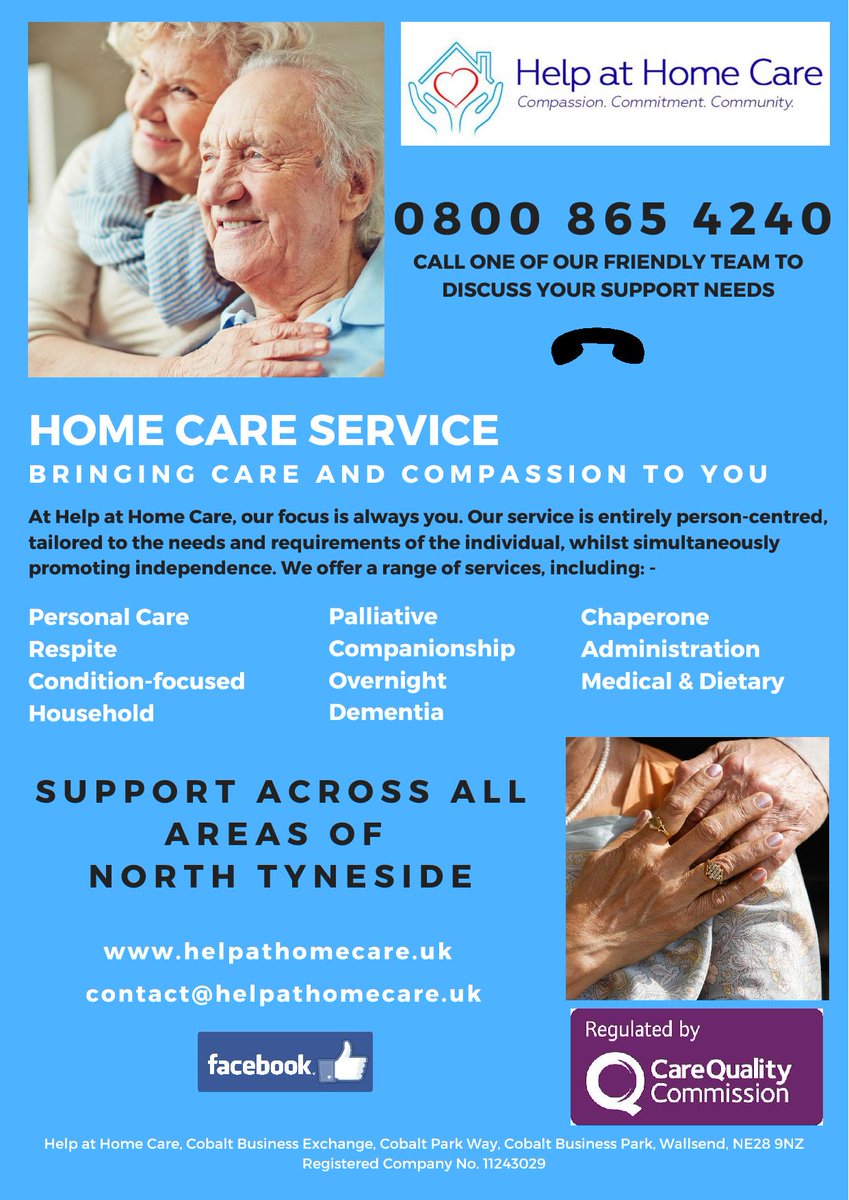 HelpathomecareN's tweet photo. Help at Home Care - for all your personal care needs in your own home across North Tyneside. #home #help #care #homecare #compassion #commitment #community #northtyneside #helpathomecare #carer #carers https://t.co/zY0r1T9jap