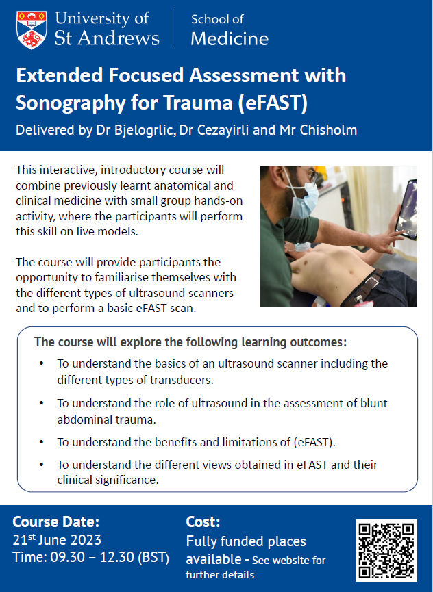 Are you healthcare professional or medical student interested in point-of-care #ultrasound? This in-person #eFAST short course is a great opportunity to improve your skills & particularly useful for #anatomy & clinical skills #healtheducators. 

Read more: bit.ly/3UJoM8o