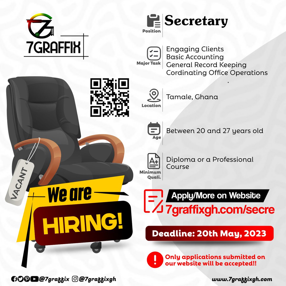 7gxsolutions's tweet photo. Join our Team 👥 as a SECRETARY
Apply 👉🏽 https://t.co/nJLGie0kFp
#7GX https://t.co/DMWDProvtY