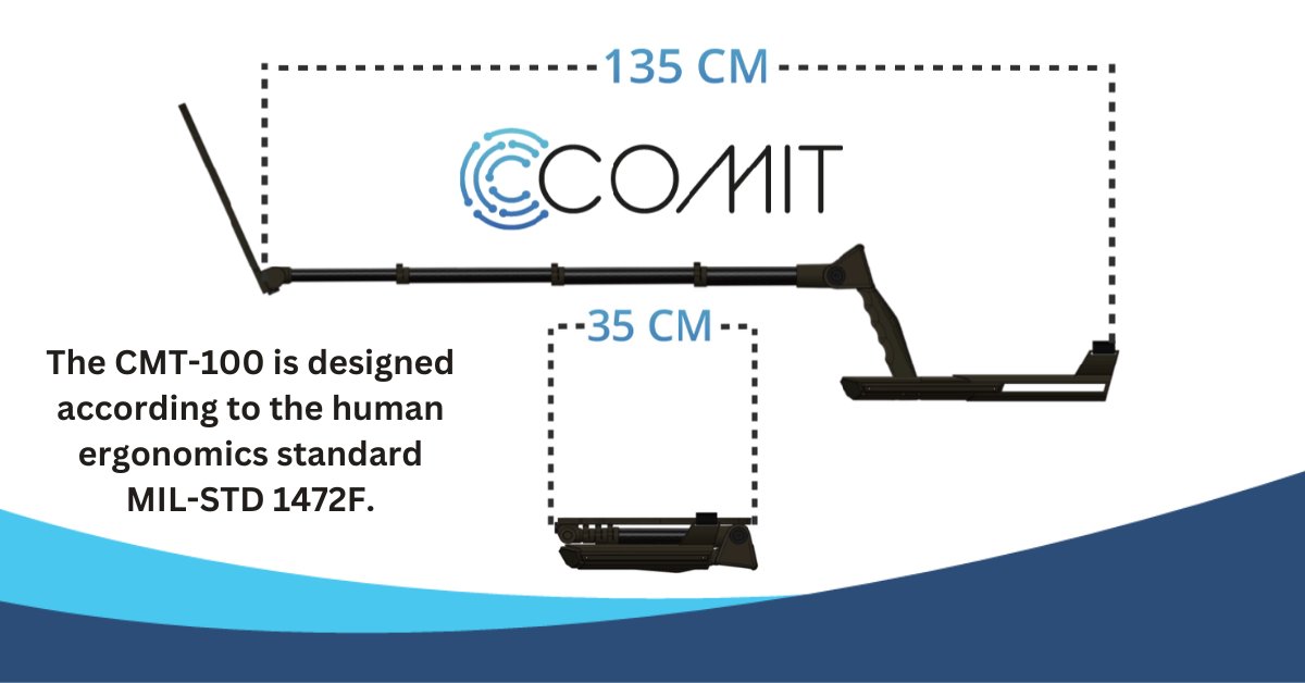 CMT-100 meets all the requirements of the MIL-STD1472F standard, which is the human ergonomics standard. With its folding feature, it meets the application and carrying needs of the user at the highest level. comit.com.tr 
#EOD #UXO #UNMAS #MINECLEARENCE #MSB #SSB