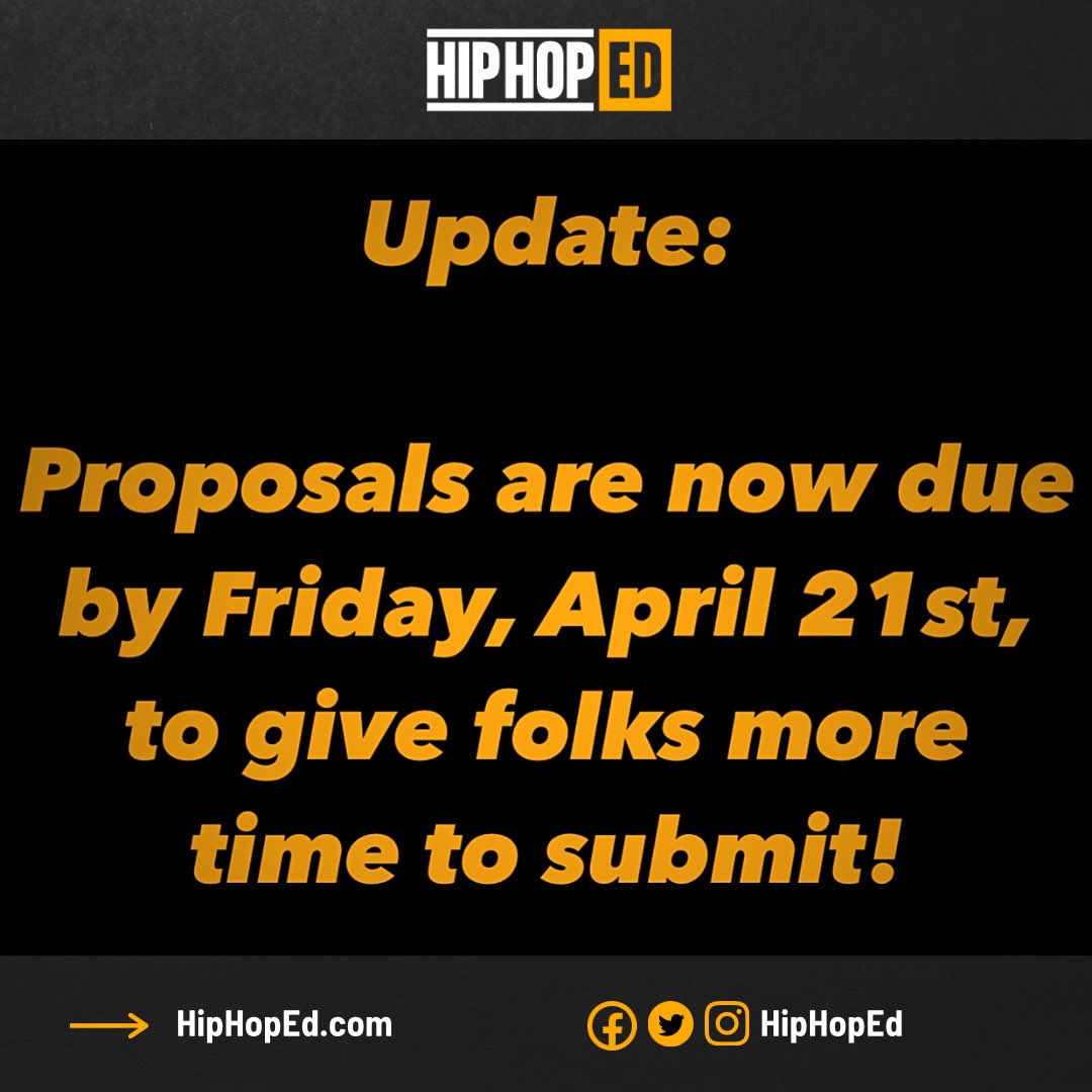 In case you missed the memo! Friendly reminder: A few more days to go… #HipHopEd #TeachLiketheWorldisonFire 🔥