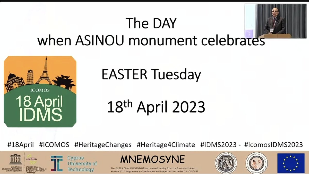 MCA_EU's tweet image. Our member &amp;amp; partner Dr Marinos Ioannides from the Cyprus University of Technology @UNESCO_DCH_ERA presents the use of #3Dpresents the case of the Asinou Church, reminding us that today is a particular day! 
#EU2023SE #IcomosIDMS2023
