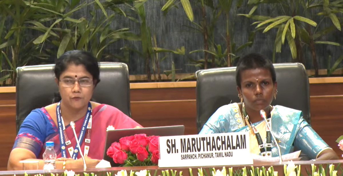 mopr_goi's tweet photo. "It is a moment of pride for us to have received the prize from the Hon'ble President of India. We are constantly working in the welfare of our Panchayat," says Uma Maheshwari, Panchayat Secretary, Pichanur, Tamil Nadu on Day 2 of #NPAW2023. https://t.co/tA0LoAN69k
