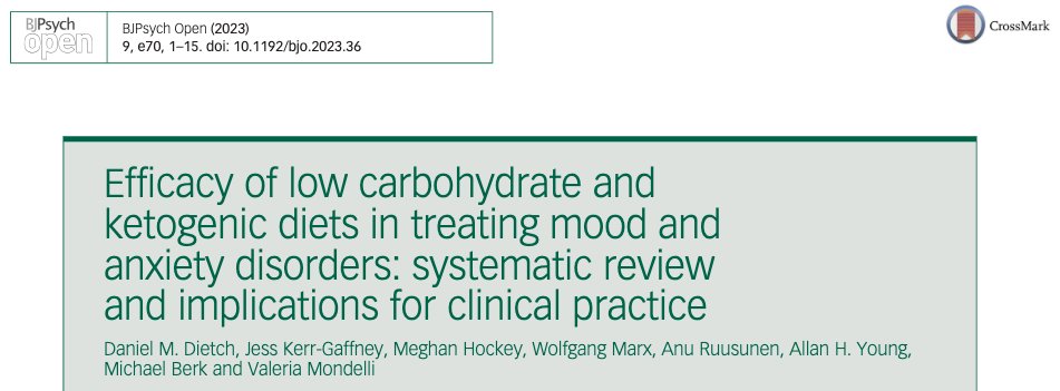 🚨Our NEW systematic review on effects of low carbs and #Ketogenic #Diet in #depression and other mood disorders is now out in <a href="/TheBJPsych/">BJPsych Journals</a> #BJPOpen 🚨

Amazing work by Daniel Dietch and collaboration UK-Australia 🇬🇧🇦🇺🌏🌍

link to paper👇
rb.gy/eyzrj