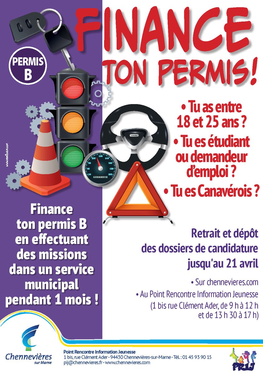 Chennevieres_94's tweet image. Chantier Permis B : il reste quelques jours pour déposer votre candidature (jusqu&apos;au 21 avril) 🚗 !
chennevieres.com/outils/actuali…

#PermisB #Permis