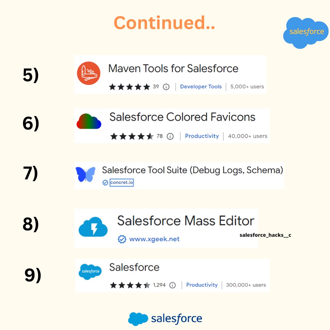 Salesforce Hacks (@hackssalesforce) on Twitter photo Here is a post that will tell us the salesforce extensions that I use daily
For more such posts follow us on Instagram: instagram.com/salesforce_hac…
<a href="/SalesforceArchs/">Salesforce Architects</a> <a href="/salesforce/">Salesforce</a> <a href="/Benioff/">Marc Benioff</a> <a href="/SalesforceDevs/">Salesforce Developers</a>
#salesforce #SalesforceTour #salesforcehacks Here is a post that will tell us the salesforce extensions that I use daily
For more such posts follow us on Instagram: instagram.com/salesforce_hac…
<a href="/SalesforceArchs/">Salesforce Architects</a> <a href="/salesforce/">Salesforce</a> <a href="/Benioff/">Marc Benioff</a> <a href="/SalesforceDevs/">Salesforce Developers</a>
#salesforce #SalesforceTour #salesforcehacks