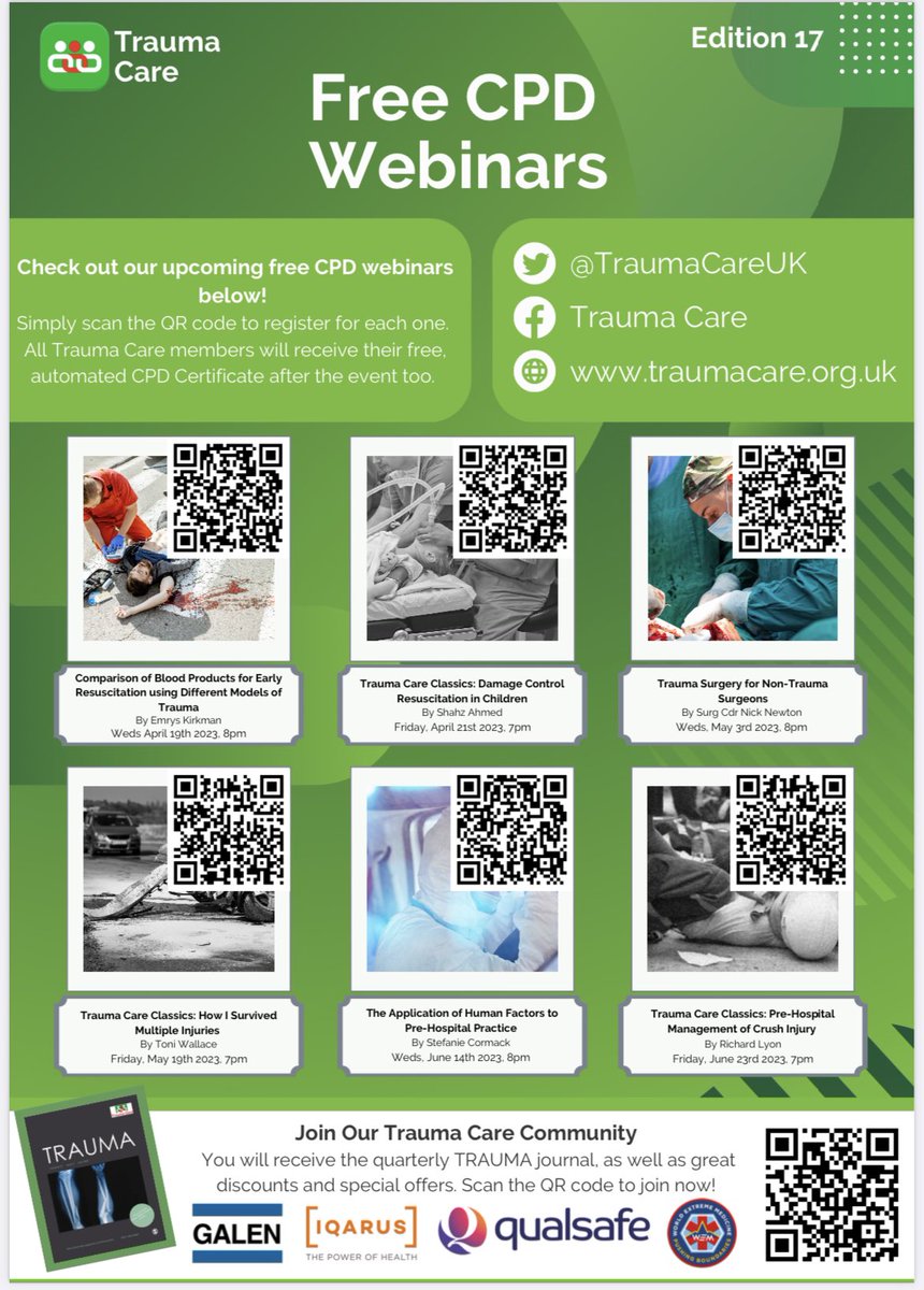 ED_training_group (@andreacoffell80) on Twitter photo Some of the free webinars coming up from <a href="/TraumaCareUK/">Trauma Care Charity UK</a>. Always informative and worth a watch <a href="/JamesCookMTC/">Major Trauma Centre</a>
#healthcare #healthcareprovider #healthcareeducation #healthcareprofessional #healthcaretraining #nurse #nursepractitioner #studentnurse #healthcareassistant #trauma Some of the free webinars coming up from <a href="/TraumaCareUK/">Trauma Care Charity UK</a>. Always informative and worth a watch <a href="/JamesCookMTC/">Major Trauma Centre</a>
#healthcare #healthcareprovider #healthcareeducation #healthcareprofessional #healthcaretraining #nurse #nursepractitioner #studentnurse #healthcareassistant #trauma