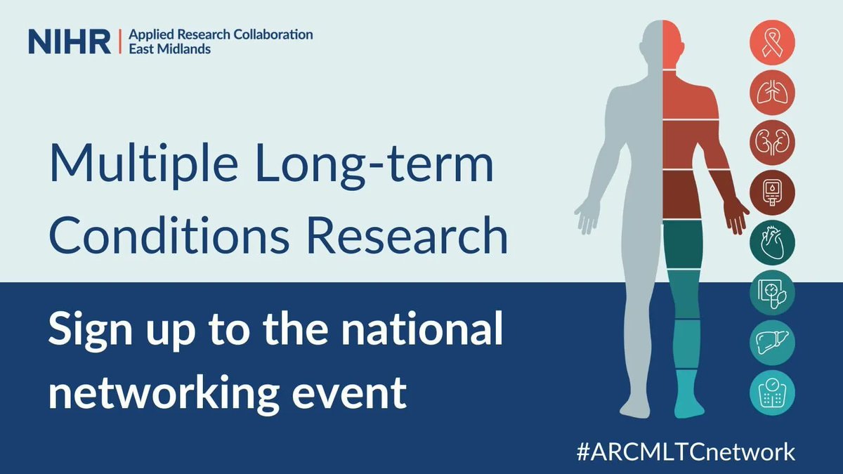 Are you a researcher of Multiple Long-Term Conditions? #MLTC

Join <a href="/ARC_EM/">NIHR ARC East Midlands</a>'s national #networking event on 2 May in Leicester!

🗣️Keynote speaker: <a href="/LucyChappell2/">Lucy Chappell</a>
 ⭐️Contributions across <a href="/NIHRARCs/">NIHR Applied Research Collaborations (ARCs)</a>

Register: buff.ly/3M8BD20 #ARCMLTCnetwork