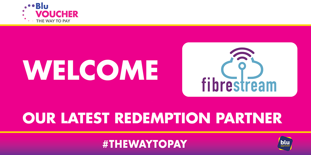 BluVoucher's tweet photo. NEW REDEMPTION PARTNER ALERT๐ข
We would like to welcome #Fibrestream to the #BluVoucher family๐
Get your #BluVoucher at a @BluApproved outlet your area and top up your #Fibrestream internet account
#TheWayToPay #fibrestream #getinternetthatgetsyou https://t.co/RYCCH0O3Oo