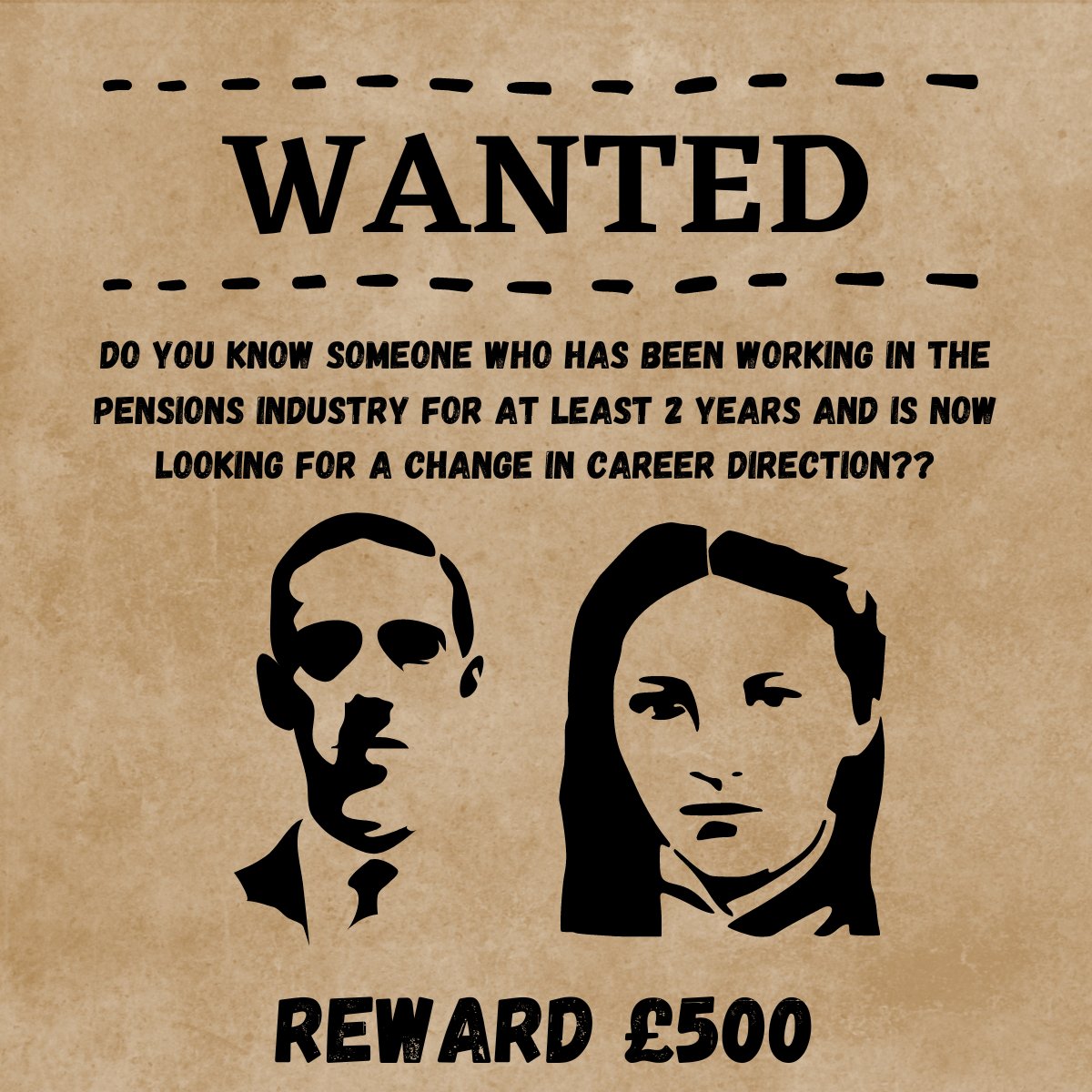 Know anyone with at least two years experience within the pensions industry who is looking for a change in career direction? 

£500 could be yours🎉

All referrals should be emailed to admin@kbpr.agency.
#newjob #hiringnow #prandmarketingjobs #pensionsjobs #careerchange