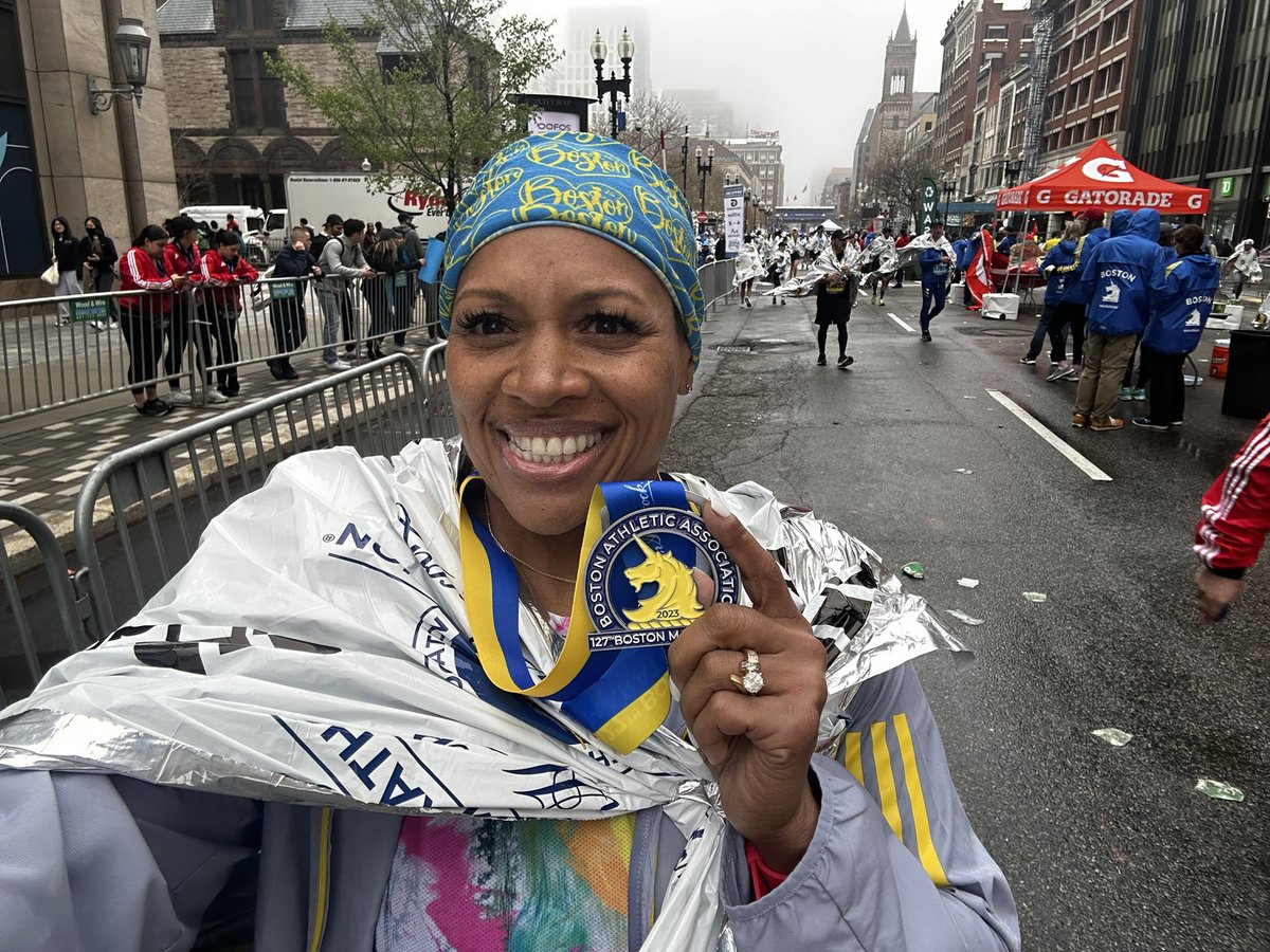 So yesterday I completed my first in-person @bostonmarathon !!! So excited to run on behalf of @backonmyfeet . The experience was amazing!!! 

#Boston127 #BostonMarathon2023 #BostonStrong #nolongeraBostonvirgin