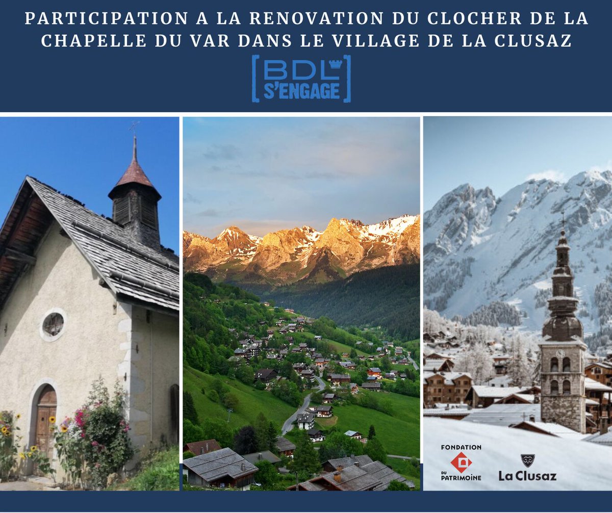 🏡 Le Patrimoine vous tient-il à cœur ? 🏡

Chez <a href="/BDLCM/">BDL Capital Management</a> oui !
Nous avons décidé de participer à la rénovation du clocher de la chapelle du Var dans la commune de La Clusaz grâce à la #FondationduPatrimoine

Toute l’équipe de BDL S’engage est heureuse de soutenir ce projet ! ✨