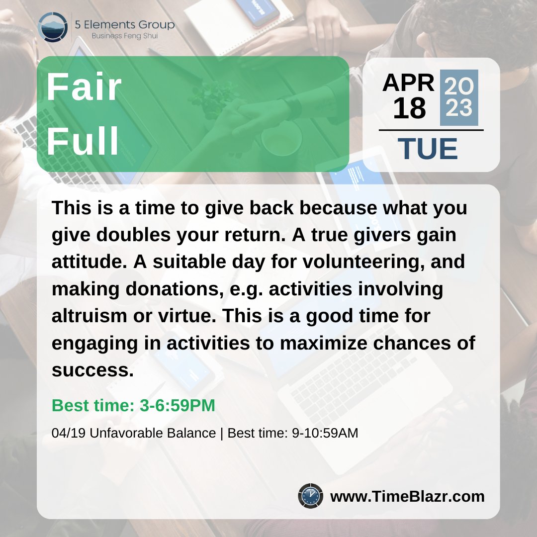 The TimeBlazr® is our proprietary software and programs that optimizes your schedule, so you undertake important activities at the right time to benefit your business.

Sign up for a free 30-day trial of the TimeBlazr®: Free30TimeTrial.com

#astrology #fengshui