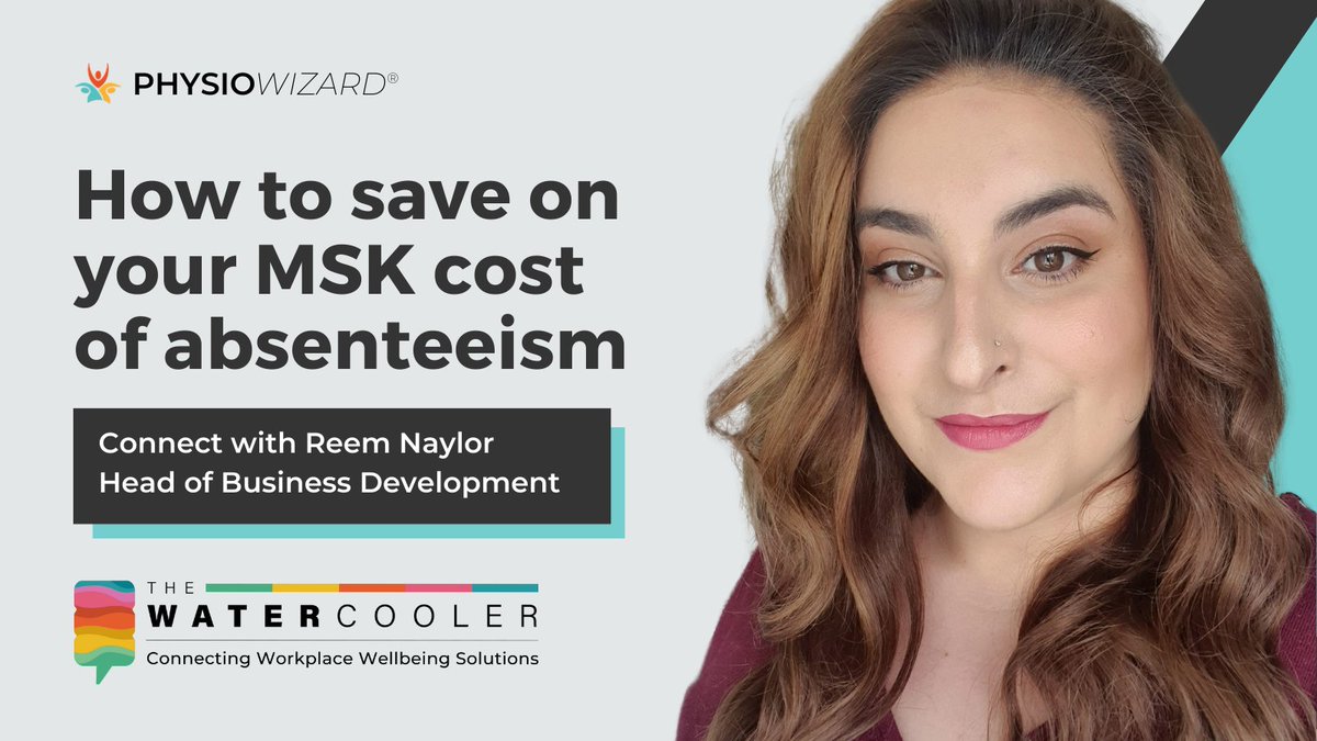 physiowizard's tweet image. We are looking forward to the #Watercooler event to hear the latest on delivering healthy workplace culture &amp;amp; wellbeing programmes.  Our goal is to reduce absenteeism costs related to MSK. Not sure what they are? Use our simple cost calculator to find out: bit.ly/calculateMSKco…