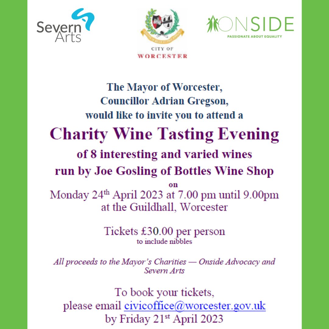 OnsideAdvocacy's tweet image. We would love to see you there!
🙋‍♂️💁👍
#onsideadvocacy #guildhallworcester #severnarts #localcharities #localcommunities #worcester #winetastings #bottleswineshop 
@Guildhall_Worc