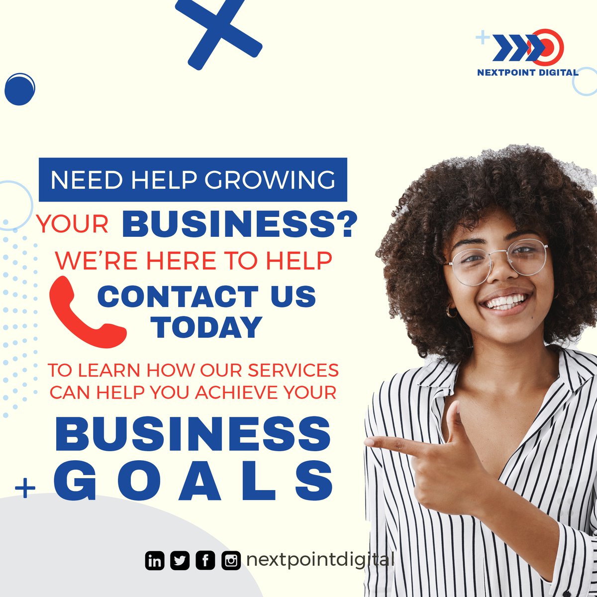 nexpointdigital's tweet photo. Ready to take action and get your business growing again? Contact us to learn how our services can help you achieve your business goals.
#businessgrowth #smallbusiness #entrepreneur #marketingstrategy #customerexperience #financialmanagement #nextpointdigital https://t.co/HFHh5C2pGJ