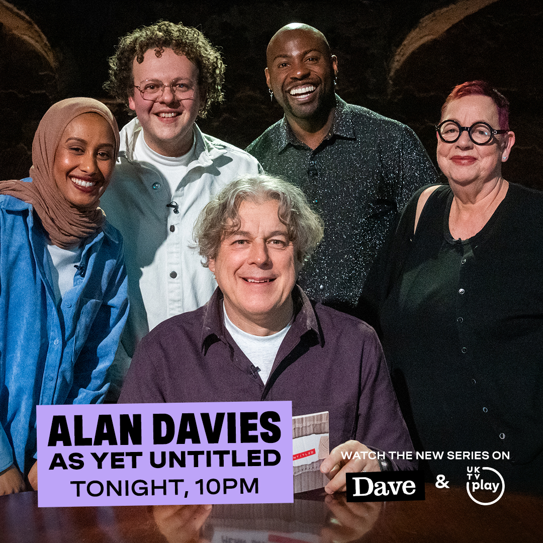 U&Dave (@davechannel) on Twitter photo The stories from the round table continue tonight with <a href="/TheOlaLabib/">theolalabib</a>, <a href="/jackrooke/">jack rooke 👋</a>, @DarrenHarriott and Jo Brand.
Alan Davies: As Yet Untitled, tonight at 10pm and streaming on <a href="/UKTVPlay/">U</a>. The stories from the round table continue tonight with <a href="/TheOlaLabib/">theolalabib</a>, <a href="/jackrooke/">jack rooke 👋</a>, @DarrenHarriott and Jo Brand.
Alan Davies: As Yet Untitled, tonight at 10pm and streaming on <a href="/UKTVPlay/">U</a>.