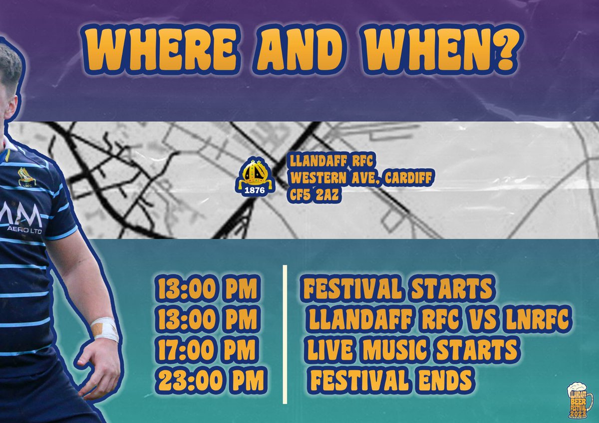 Llandaff_RFC's tweet image. Llandaff Club-Fest 

SATURDAY 29th APRIL  🗓

13:00 🕐 

LLANDAFF DERBY 🏉 
STREET FOOD 🍲
LIVE MUSIC 🎸
LOCAL BEERS 🍺

And much more!

ENTRY IS FREE!! 

#LRFC | #UPPADAFF