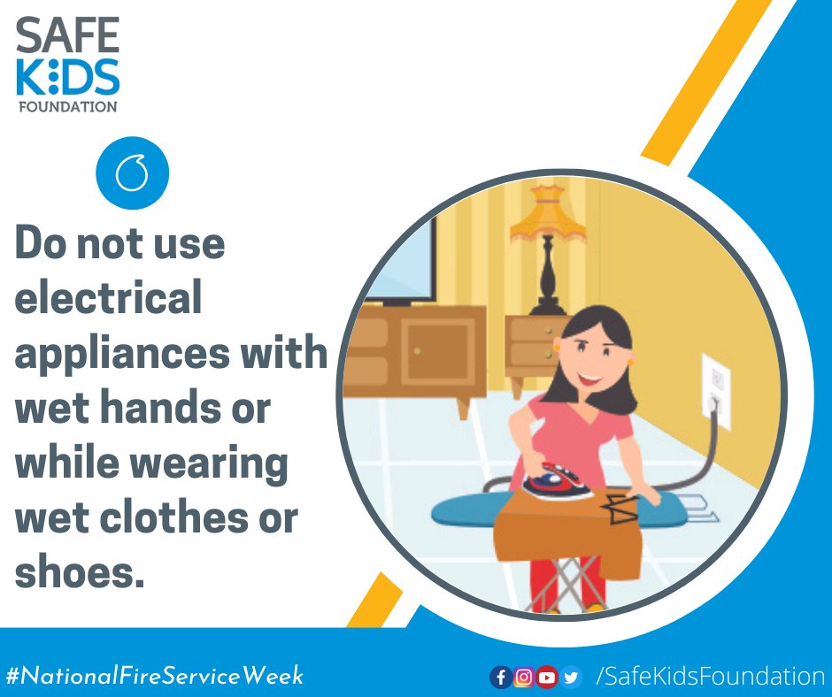 #SafetyTip 2 - Do not use electrical appliances with wet hands or while wearing wet cloths or shoes.
#nationalfireserviceweek #nationalfireserviceday #fireserviceweek2023 #firesafety #safetyfirst #firefighters  #MaharashtraFireService #PMC #pune  #ElectricalSafetyTips